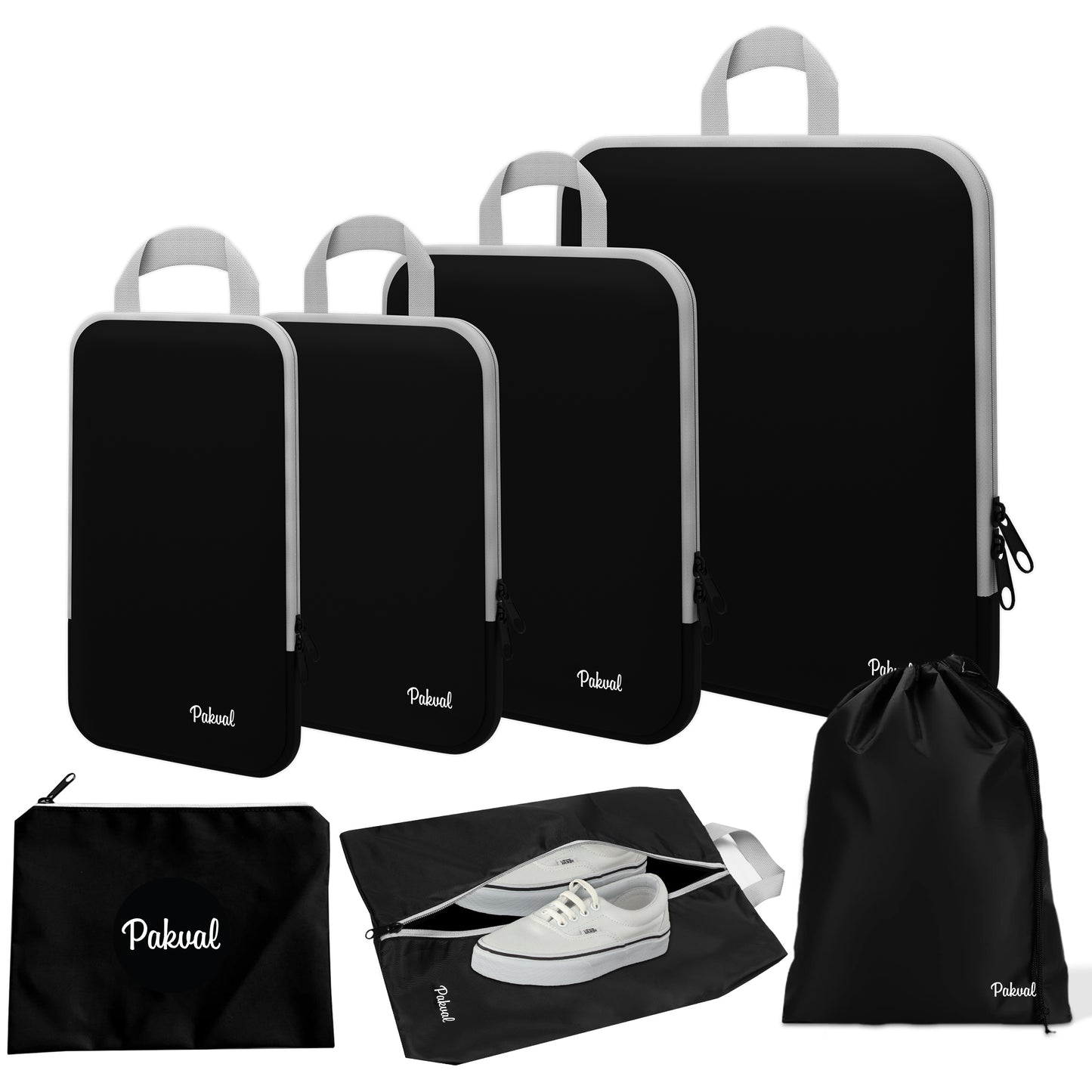 Compression Packing Cubes for Suitcases - Travel Luggage Organiser Set